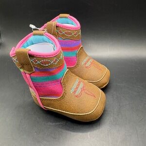 Twister Baby Buckers Infant Girl Pink‎ Serape Western Boots Size Infant